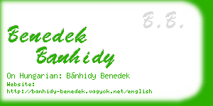 benedek banhidy business card
